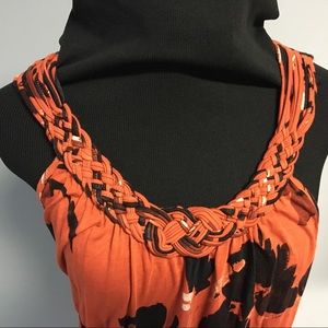 NWT Sleeveless Floral Print Knit Halter Tunic